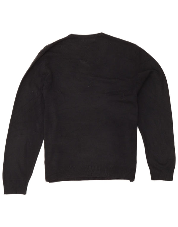 Suéter masculino Marks & Spencer Blue Harbor com decote em V, acrílico marinho médio