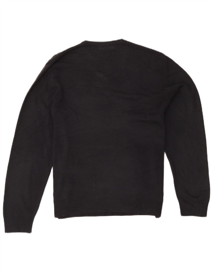 Suéter masculino Marks & Spencer Blue Harbor com decote em V, acrílico marinho médio