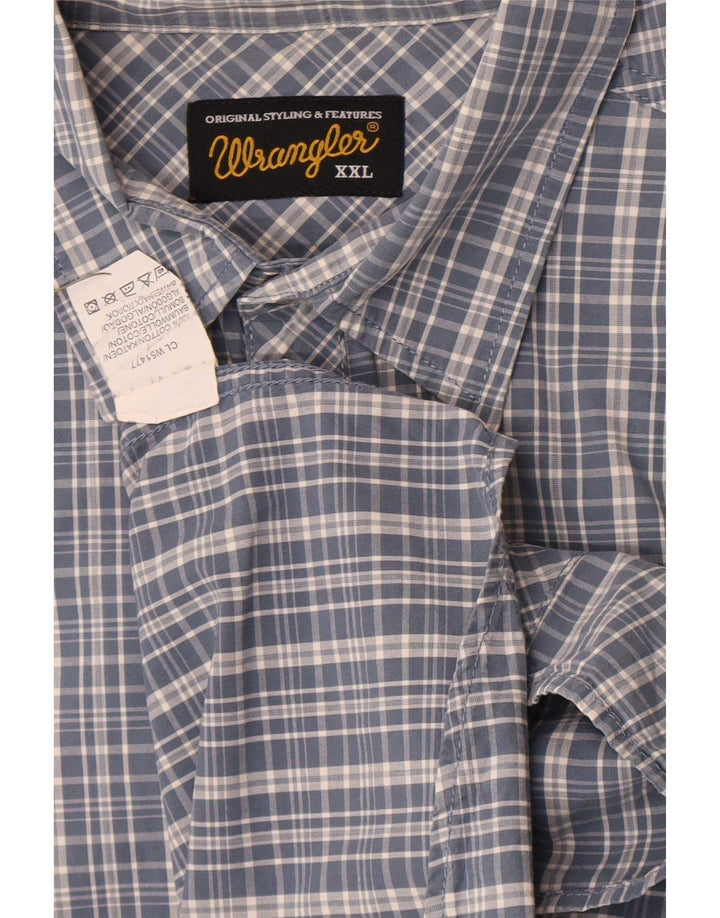 Camisa masculina Wrangler 2XL algodão xadrez azul