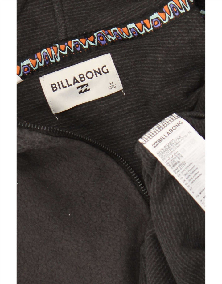 Suéter masculino Billabong com capuz e zíper e gola em poliéster cinza médio