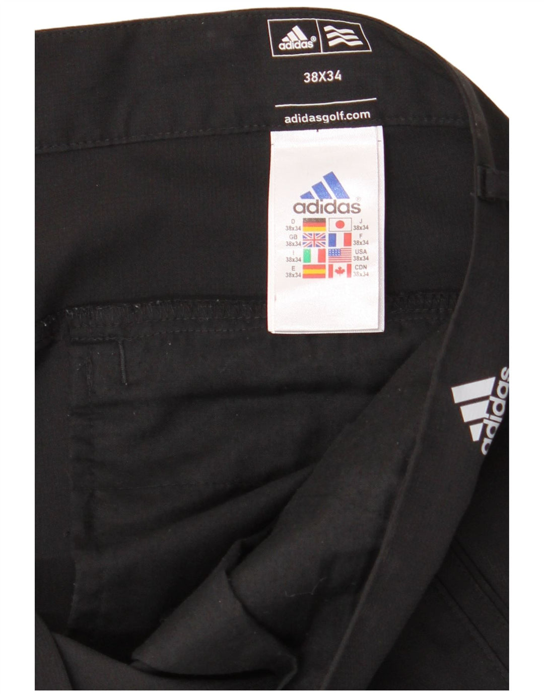 ADIDAS Mens Adizero Straight Chino Calças W38 L34 Poliéster Preto