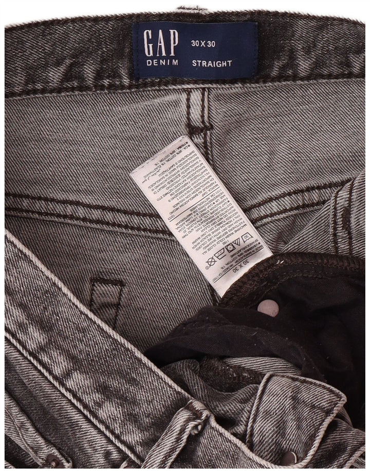 Calça jeans reta feminina GAP W30 L30 algodão cinza