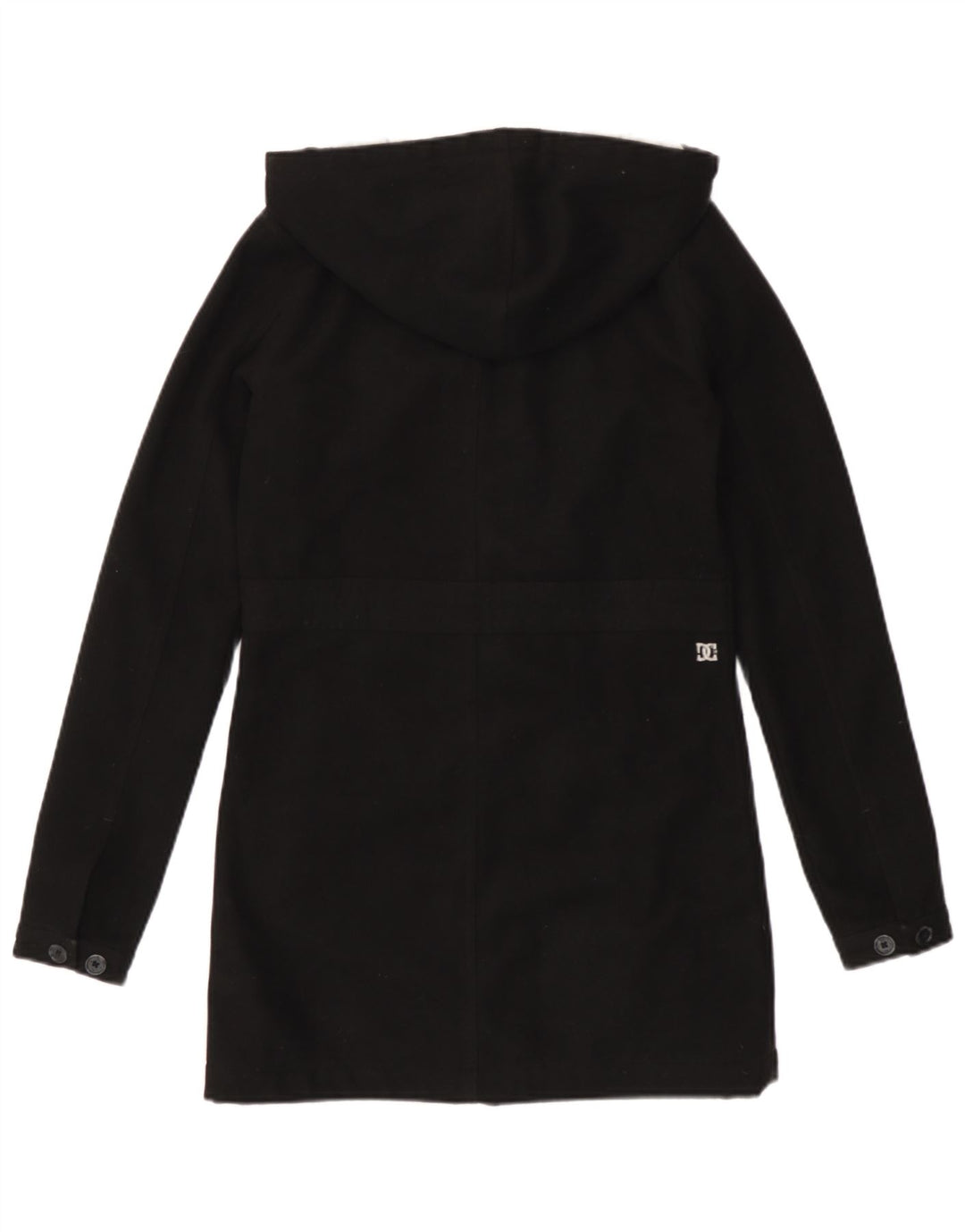 Jaqueta corta-vento com capuz feminino DC 10 poliéster preto pequeno Reino Unido