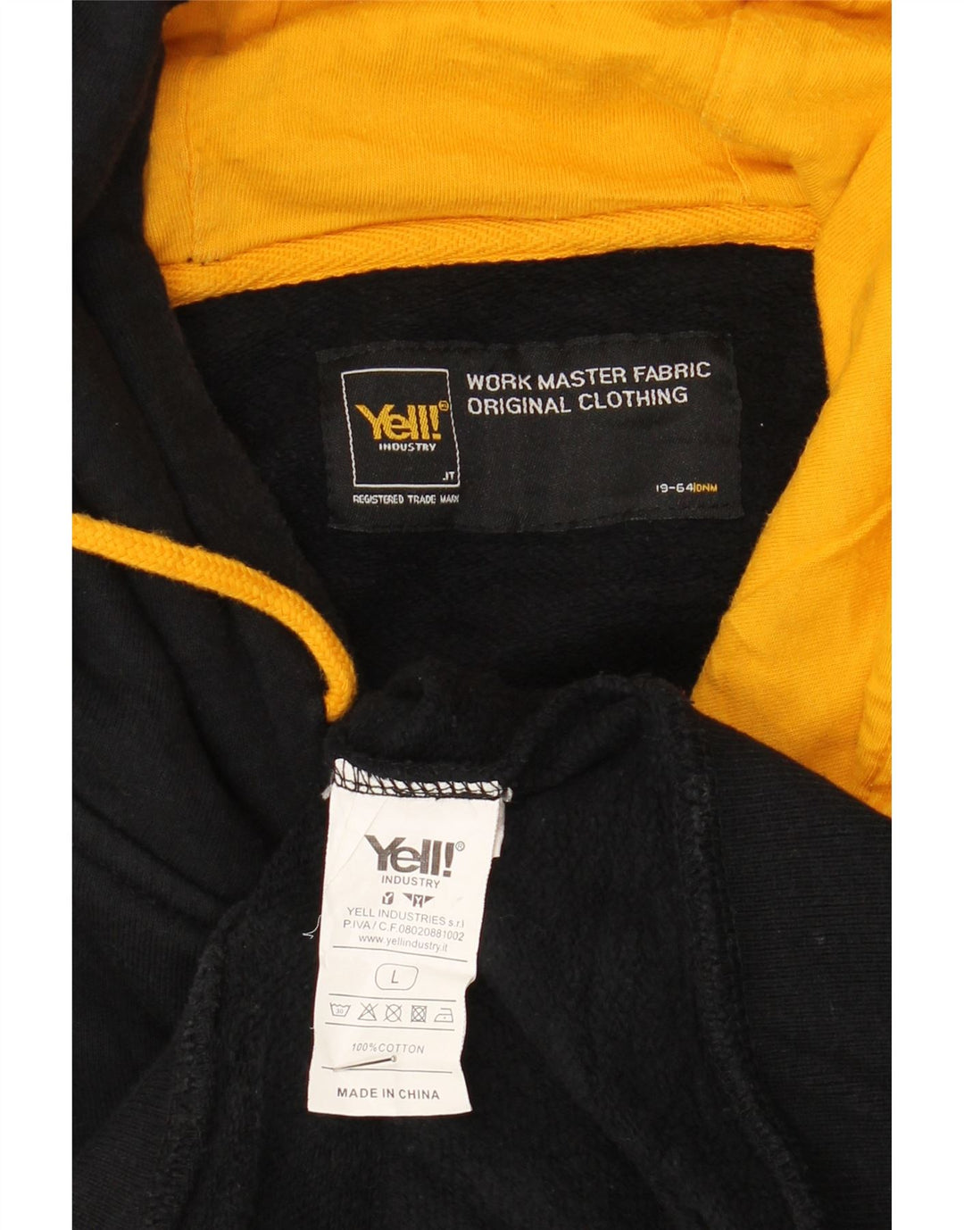 YELL! Mens Graphic Hoodie Jumper Large Black Cotton Vintage Yell! and Second-Hand Yell! from Messina Hembry 