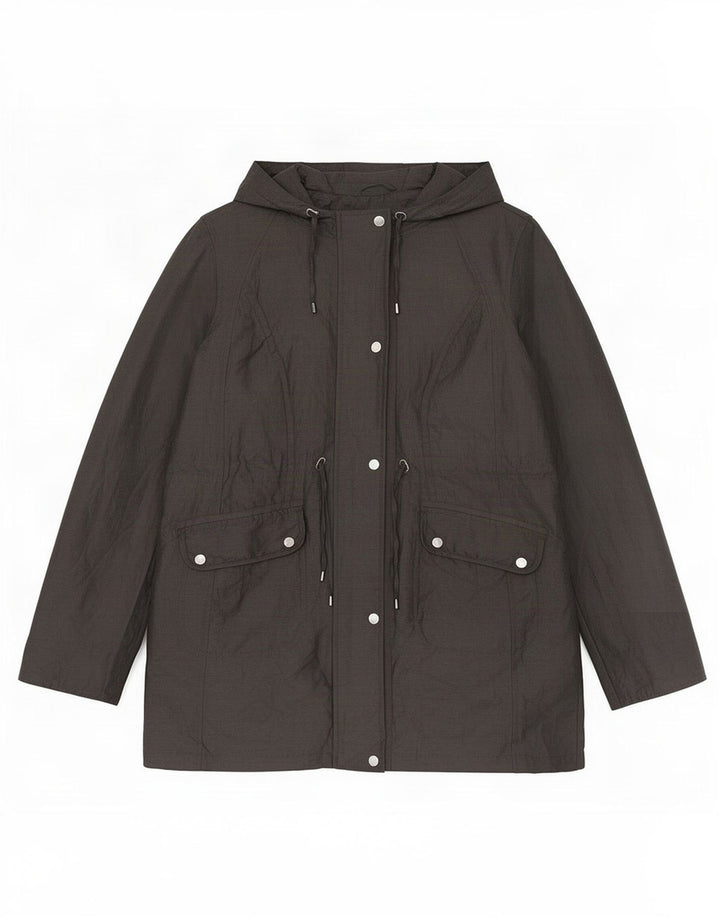 Jaqueta parka feminina com capuz Marks & Spencer Reino Unido 14 grande cinza poliamida