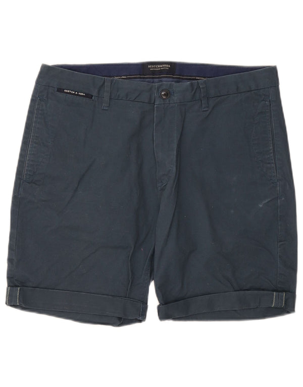 Scotch & Soda Mens Chino Shorts W32 Médio Algodão Azul Marinho