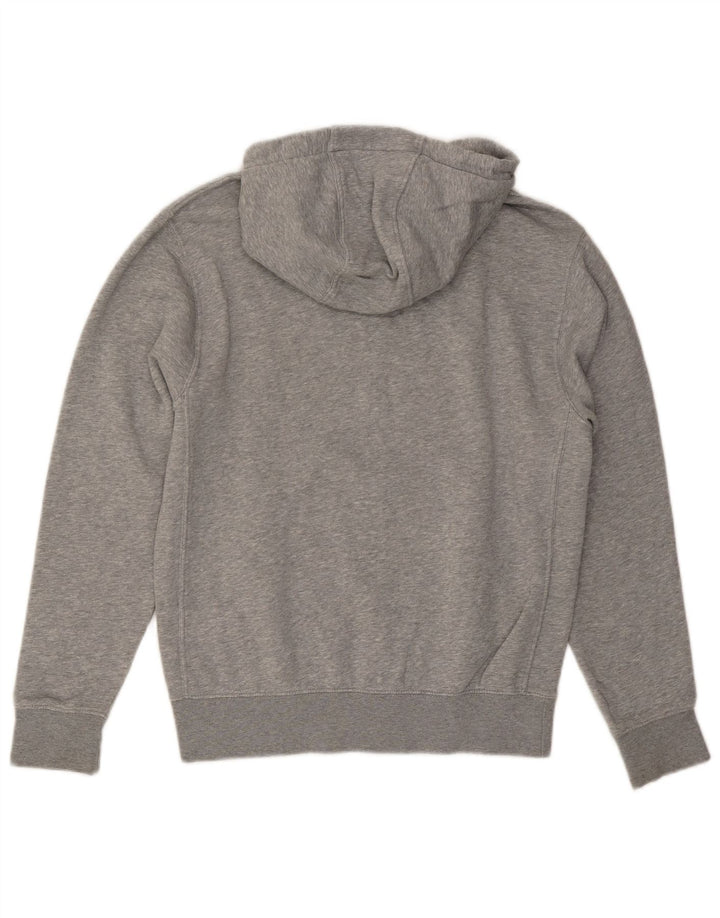 Suéter masculino NIKE com capuz e zíper pequeno cinza manchado de algodão