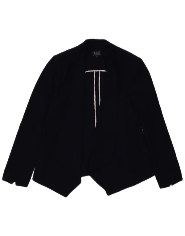 Jaqueta blazer aberta feminina MARKS & SPENCER Reino Unido 12 poliéster azul marinho médio