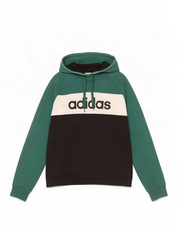 Adidas Mens Graphic Hoodie Jumper Médio Verde Colorblock Algodão