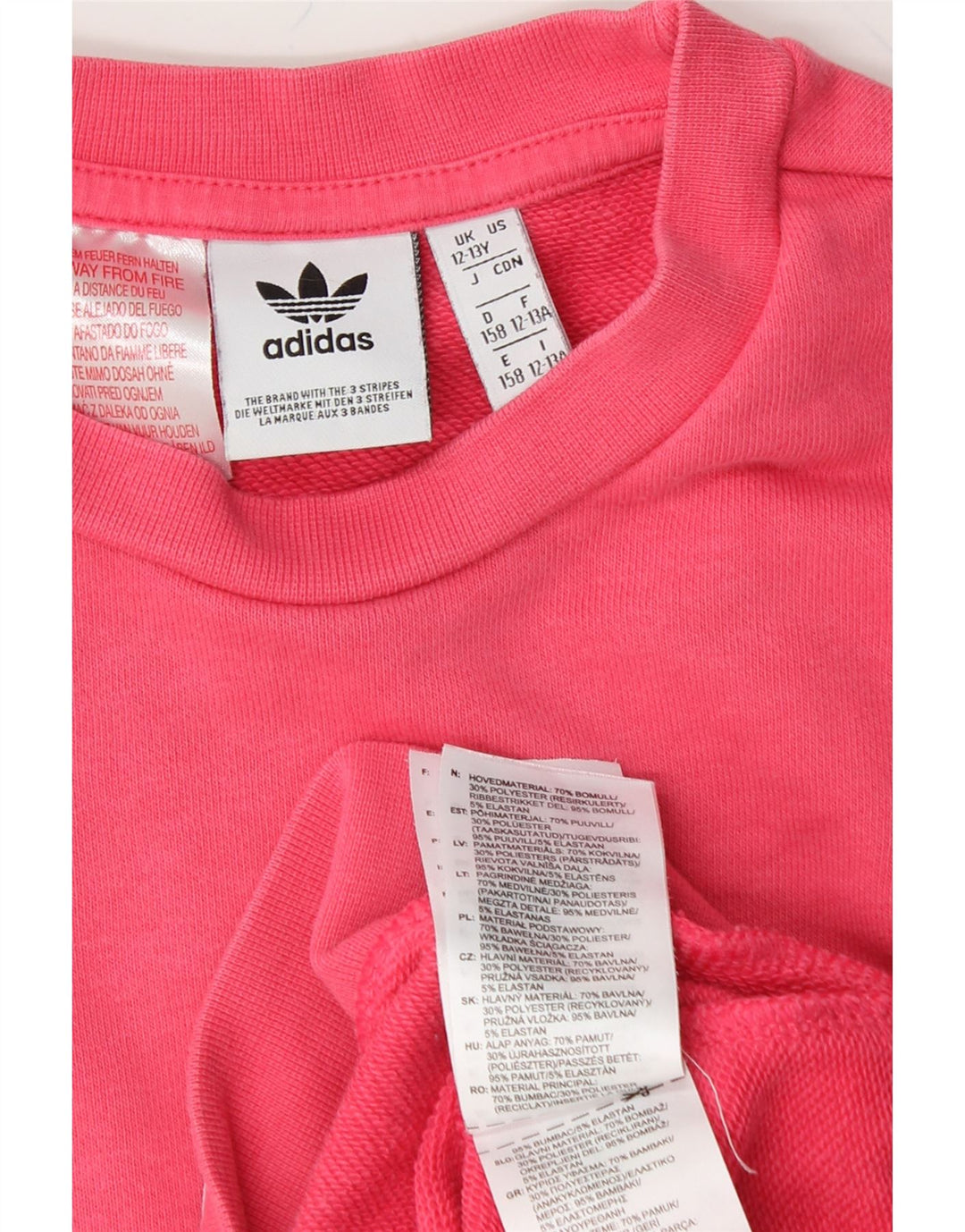 ADIDAS Meninas Graphic Sweatshirt Jumper 12-13 Anos Rosa Algodão