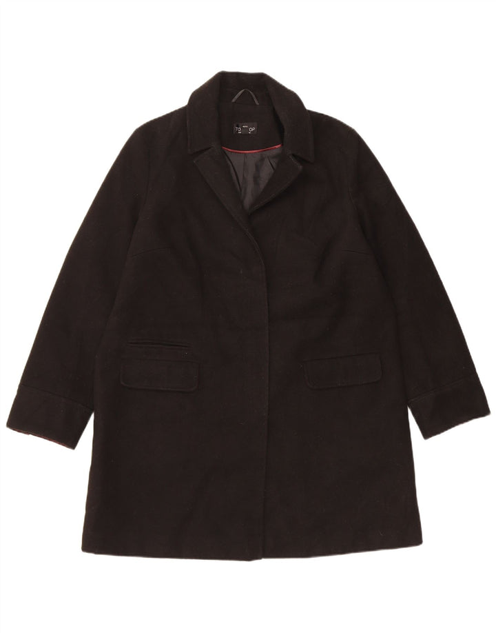 Sobretudo feminino Topshop UK 12 poliéster preto médio