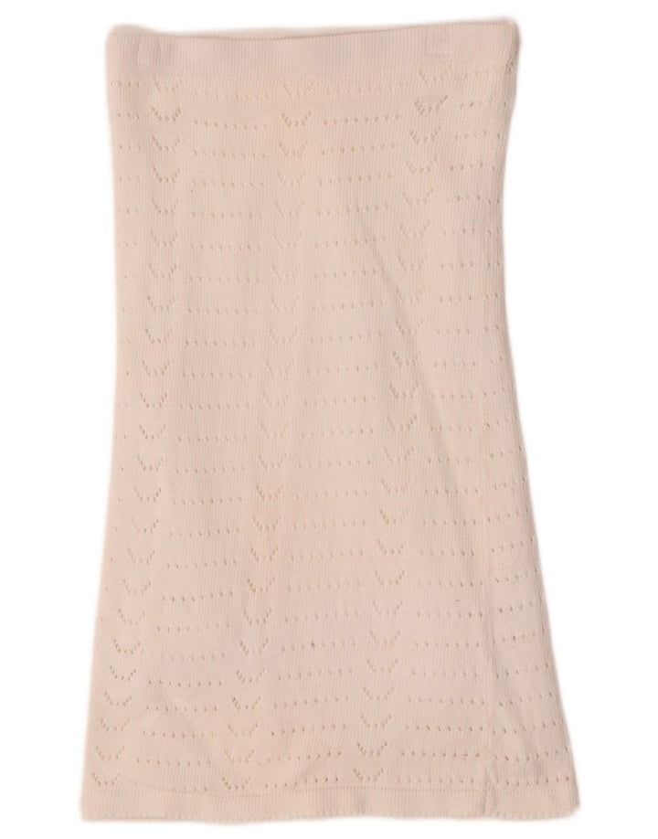 Saia feminina VINTAGE em malha A-Line W28 médio branco