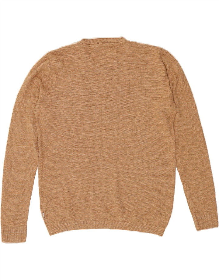 JACK & JONES Mens Crew Neck Jumper Sweater Large Brown Cotton Vintage Jack & Jones and Second-Hand Jack & Jones from Messina Hembry 