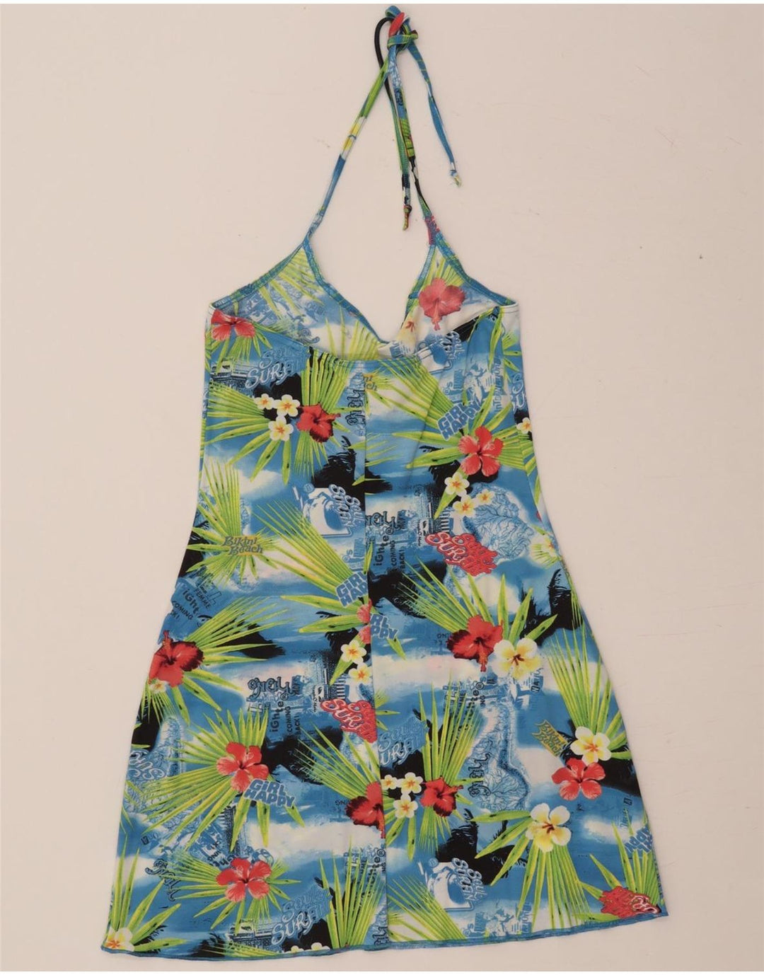 Vestido frente única feminino O'NEILL Reino Unido 14 grande poliamida floral multicolorida