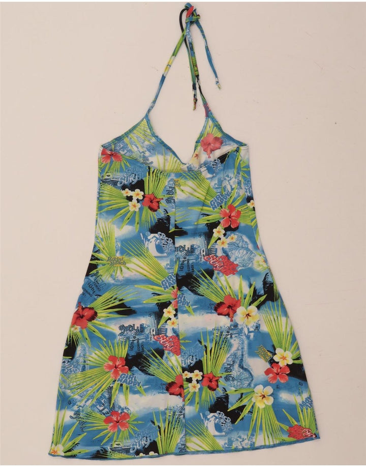 Vestido frente única feminino O'NEILL Reino Unido 14 grande poliamida floral multicolorida