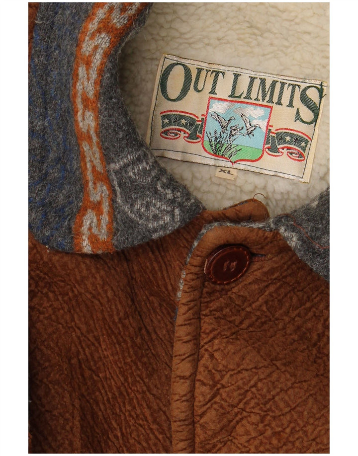 Jaqueta Sherpa masculina VINTAGE UK 42 XL azul marinho Fair Isle