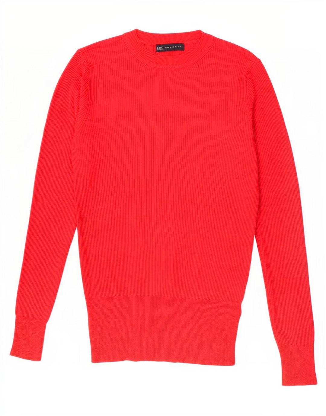 Suéter feminino Marks & Spencer com gola redonda Reino Unido 14 grande viscose vermelha