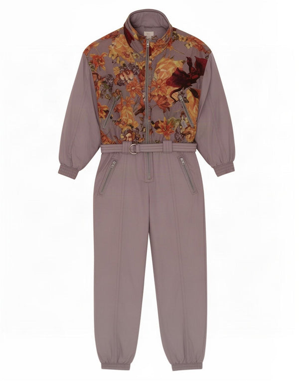 Macacão de esqui feminino Etirel UK 12 médio roxo floral poliamida
