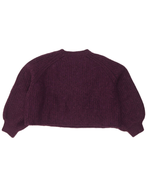 Suéter feminino Zara com gola alta e gola alta, tamanho UK 16, grande, roxo