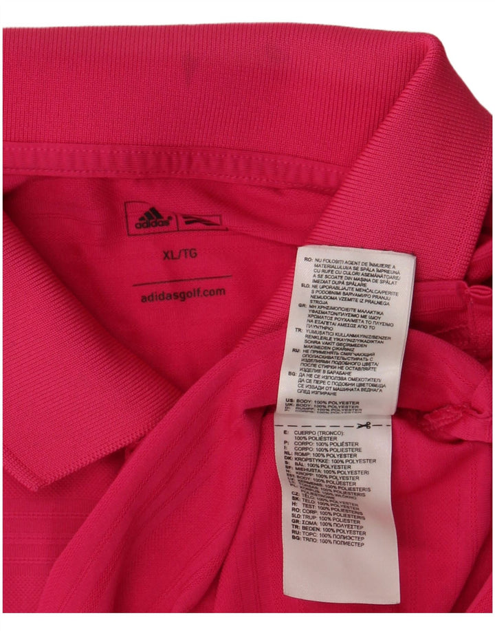 Camisa Polo Masculina Adidas XL Rosa Poliéster