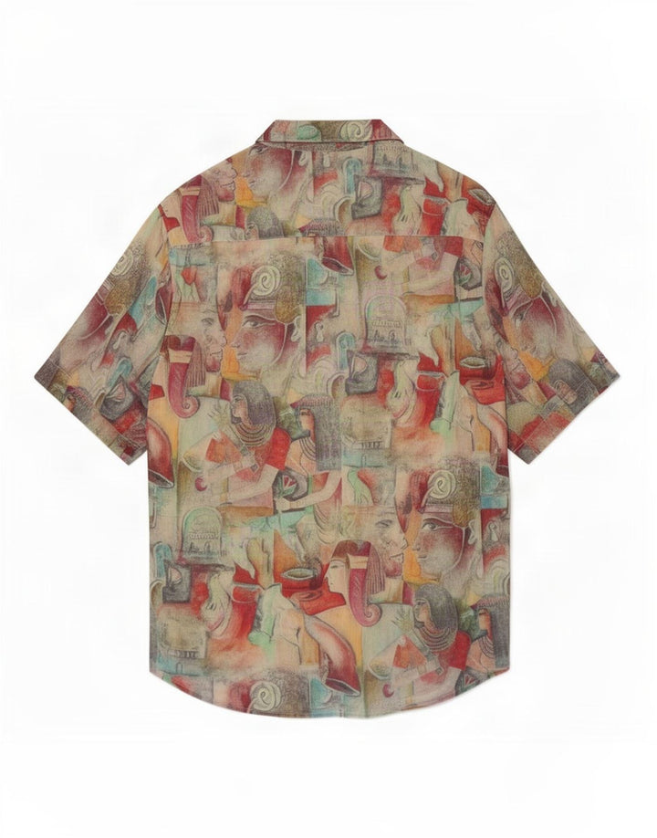 Camisa gráfica masculina Votum Jacques Britt tamanho 40 15 3/4 médio multicolorido