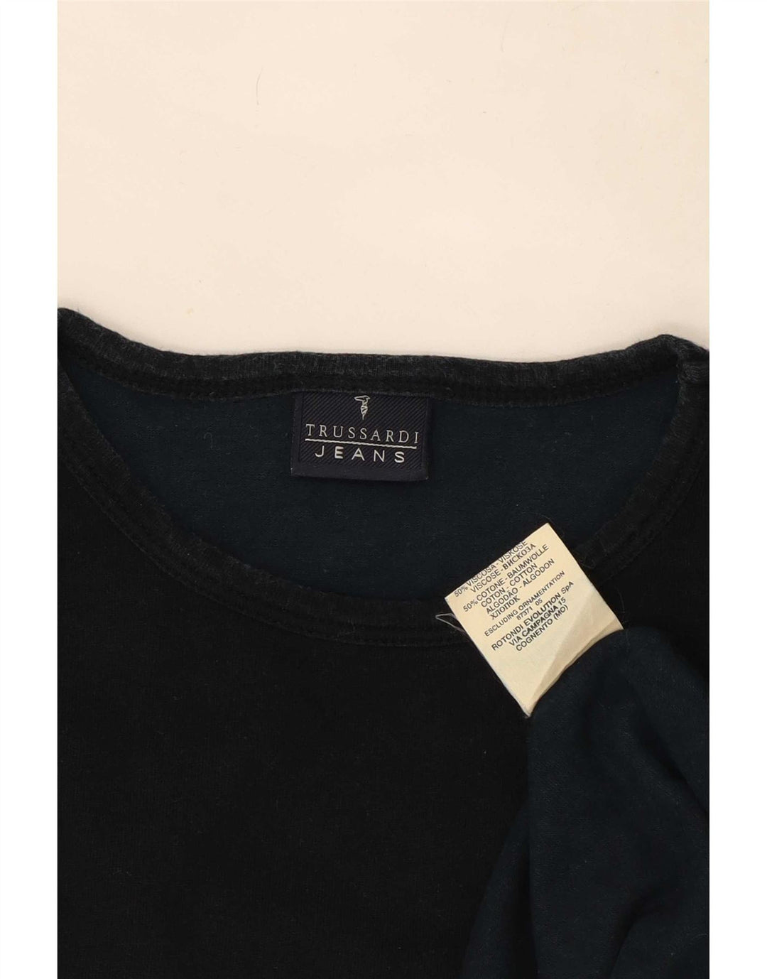 Trussardi Jeans Masculino Top Manga Longa 2XL Viscose Preta