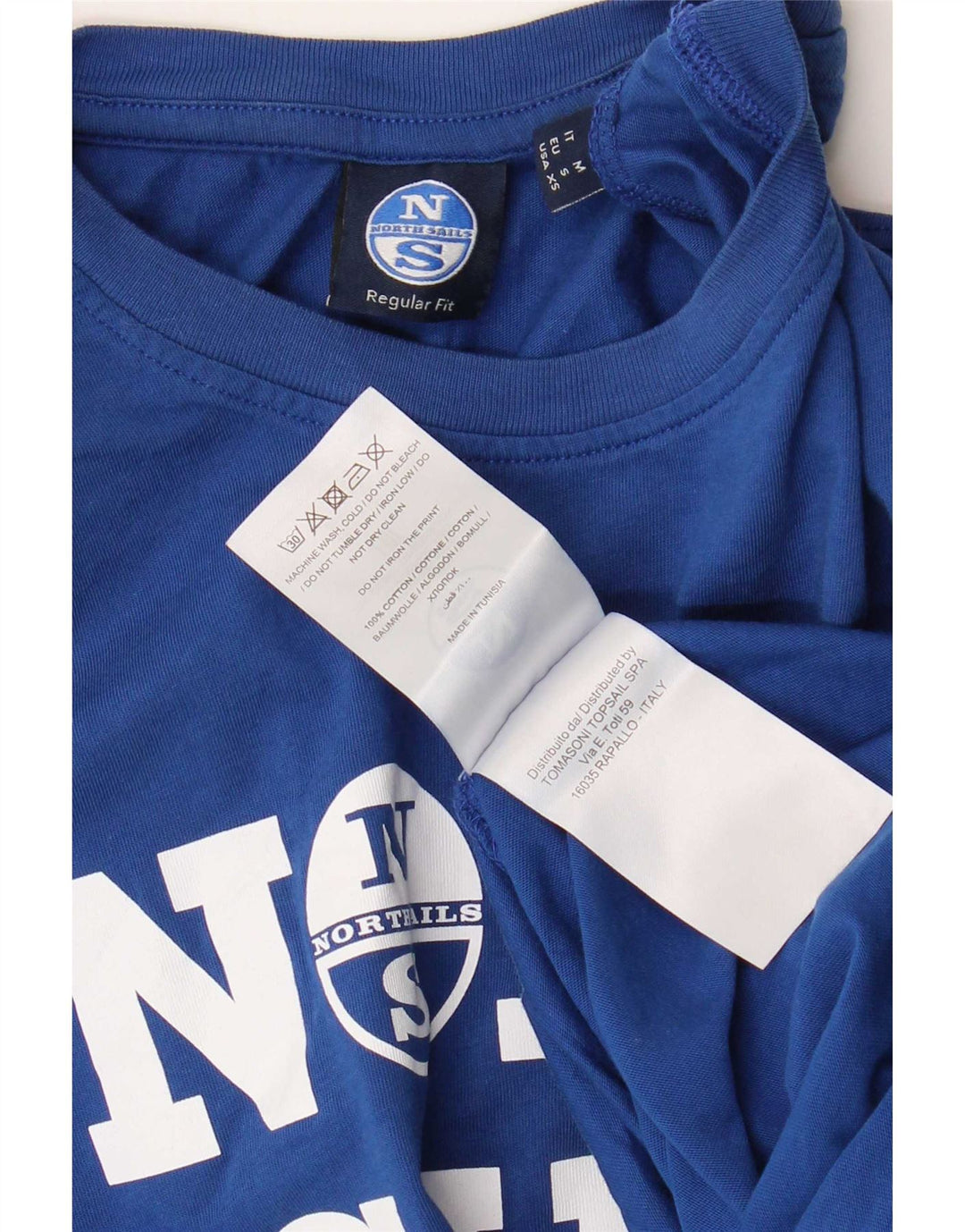 Camiseta gráfica masculina North Sails Top pequeno algodão azul