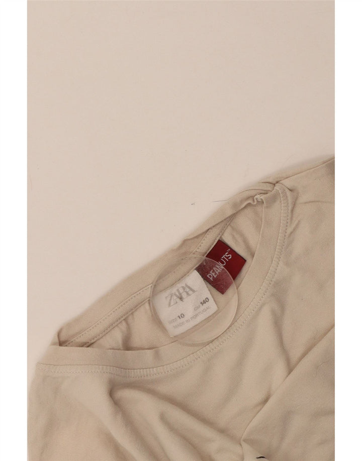 Zara Boys Camiseta gráfica top 9-10 anos off white