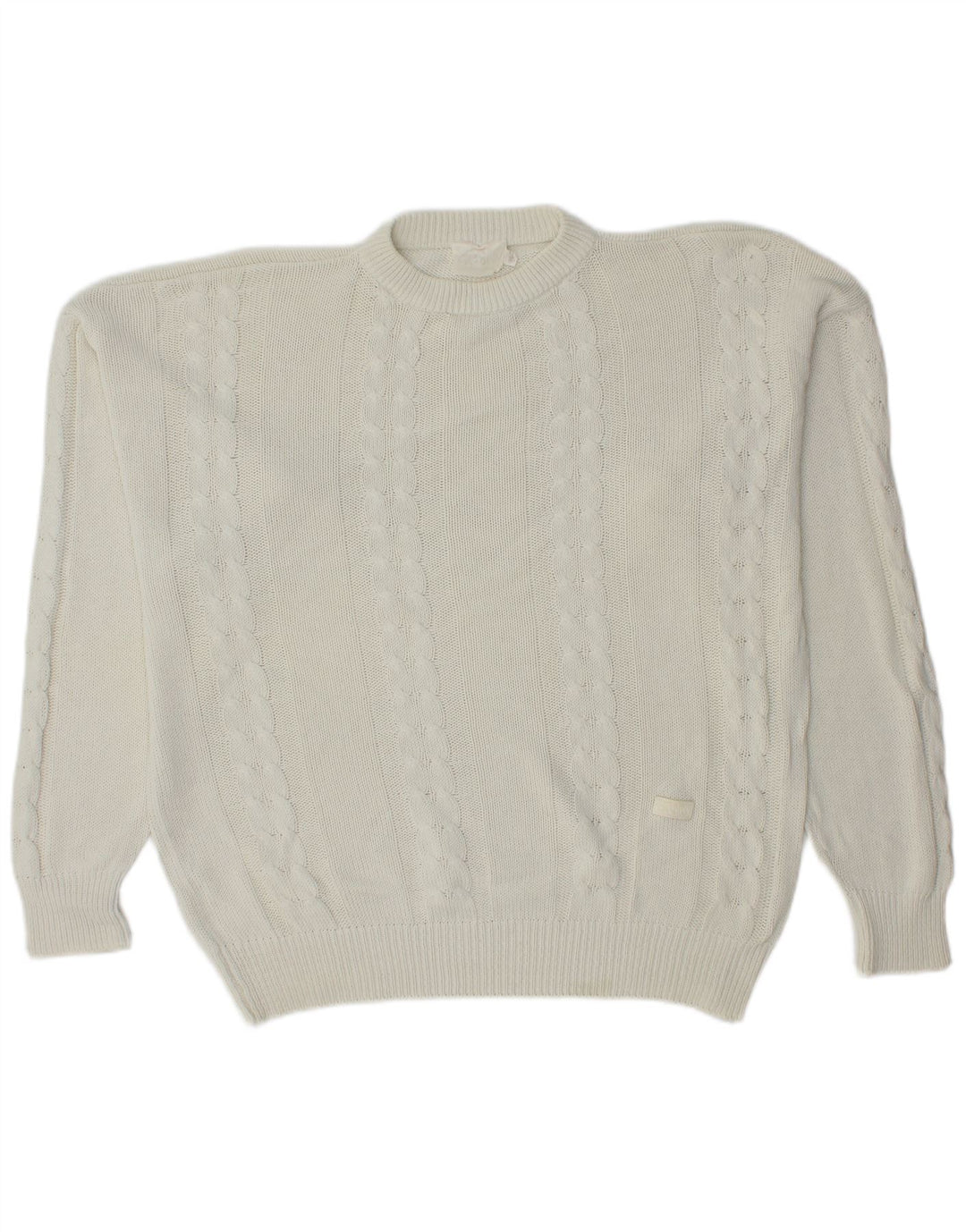 Suéter masculino CROWN com gola redonda, branco médio