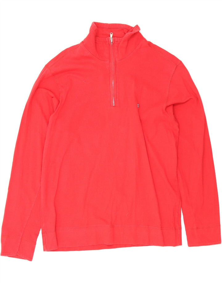 CHAMPION Mens Zip Neck Sweatshirt Jumper Small Red Cotton Vintage Champion and Second-Hand Champion from Messina Hembry 