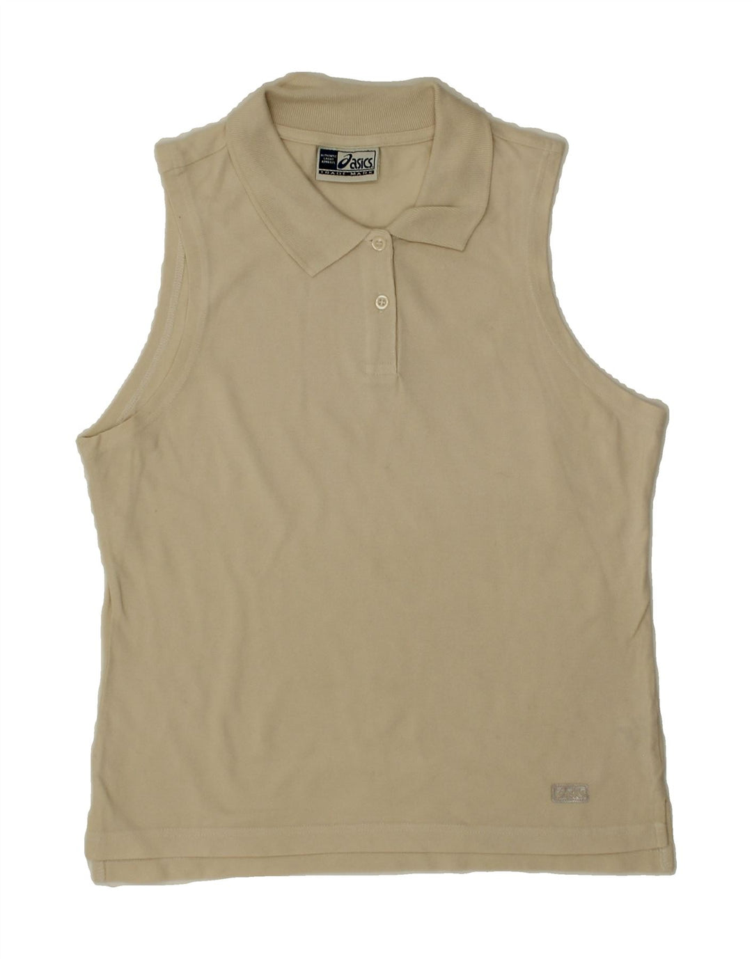 ASICS Womens Sleeveless Polo Shirt UK 18 XL Grey Cotton Vintage Asics and Second-Hand Asics from Messina Hembry 