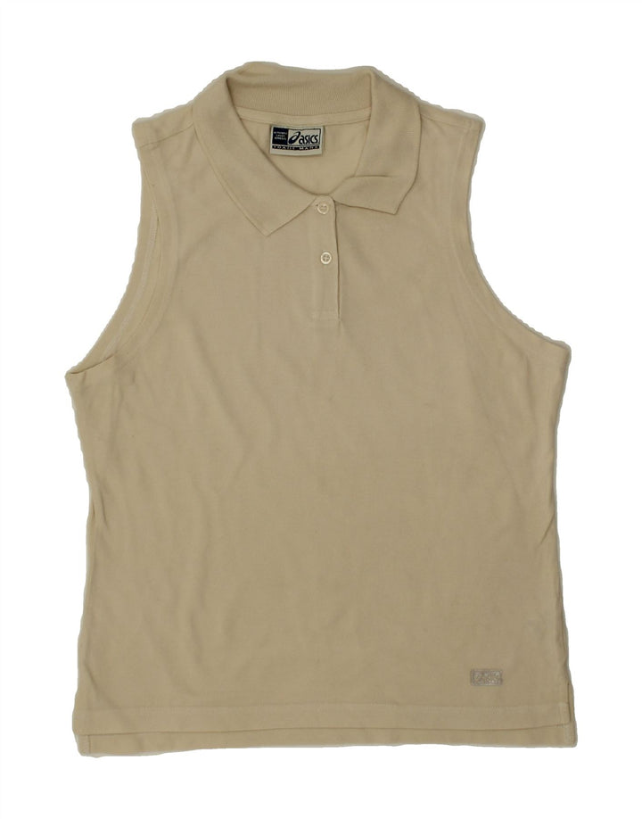 ASICS Womens Sleeveless Polo Shirt UK 18 XL Grey Cotton Vintage Asics and Second-Hand Asics from Messina Hembry 
