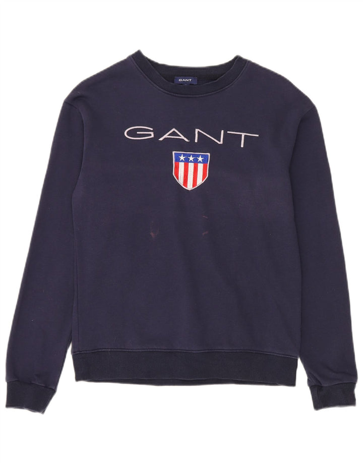 Gant moletom masculino gráfico jumper XS azul marinho algodão