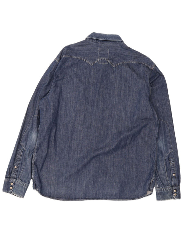 Camisa jeans masculina G-Star 2XL algodão azul