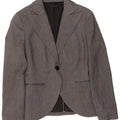Jaqueta Blazer Sisley Feminina com 1 Botão Reino Unido 8 Pequena Cinza