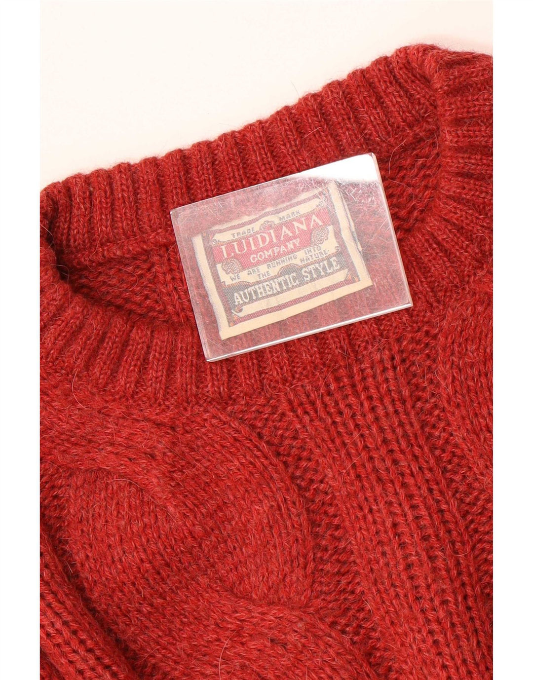Suéter masculino Luidiana com gola redonda, grande acrílico vermelho