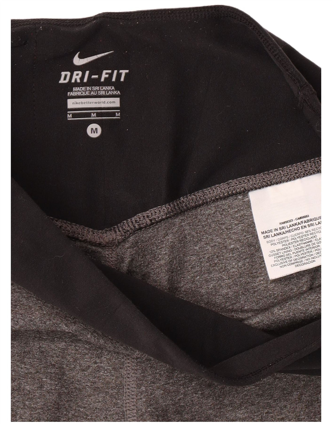 Leggings femininas Nike Dri Fit UK 12 cinza médio colorblock poliéster