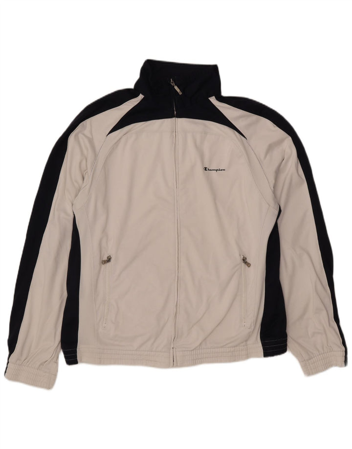 Champion Mens Treino Top Jaqueta 2XL Poliéster Colourblock Branco