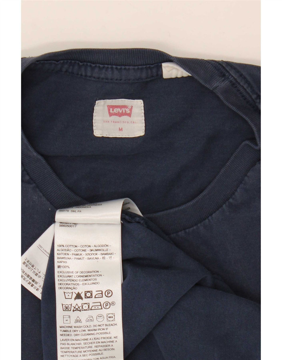 Camiseta masculina Levi's Top médio algodão azul marinho