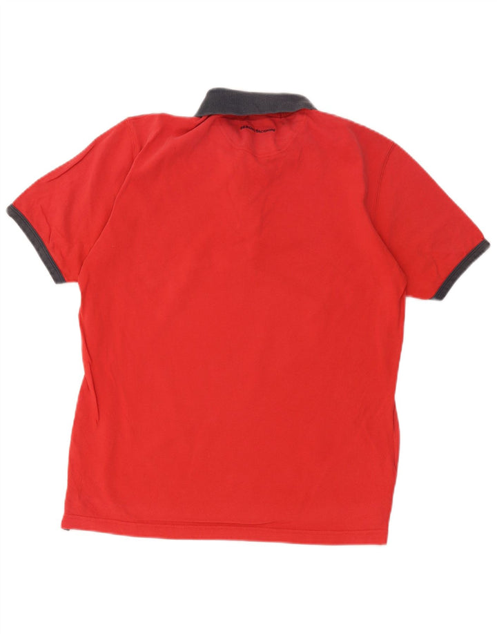 Camisa polo masculina Sergio Tacchini IT 52 grande algodão colorblock vermelho