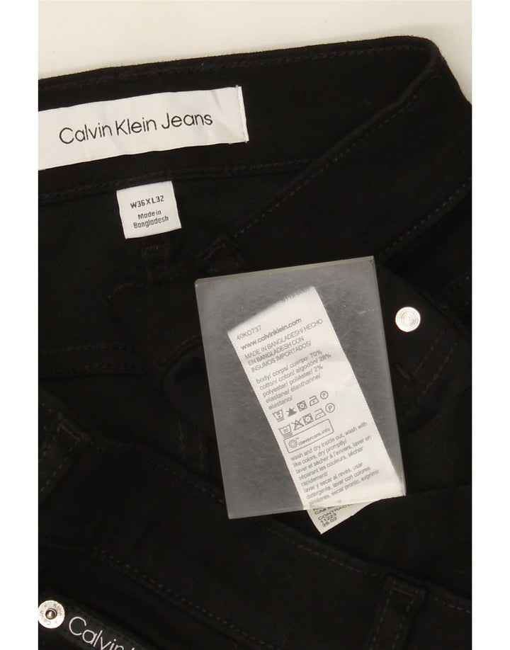 Calça jeans reta masculina Calvin Klein W36 L32 algodão preto