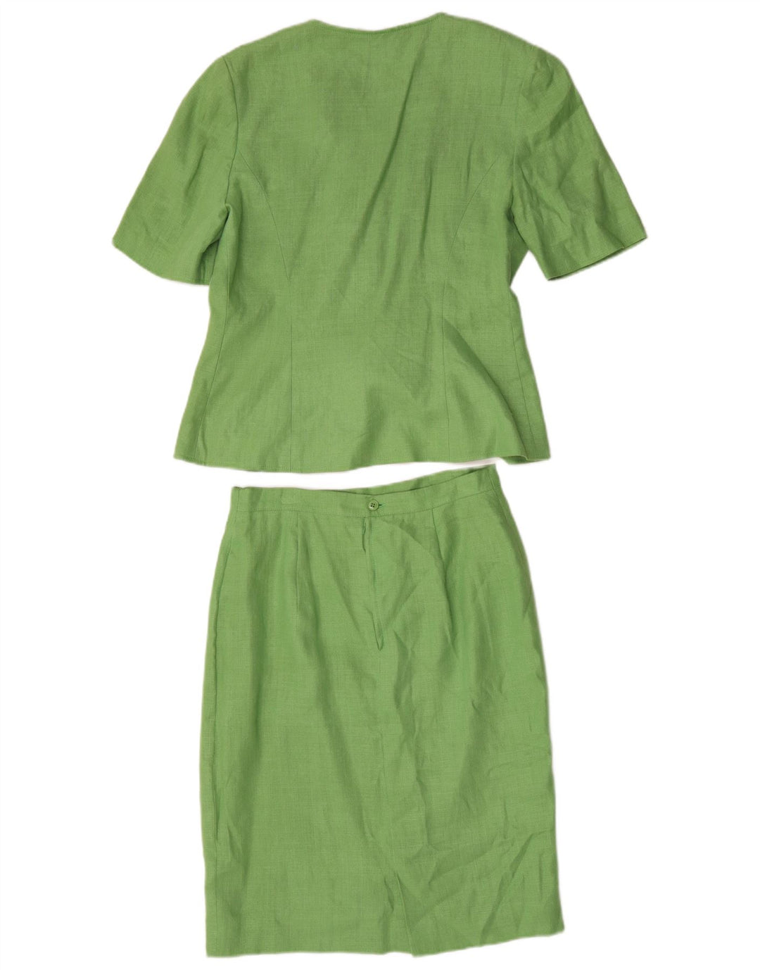 Conjunto de saia feminina Luisa Spagnoli com 3 botões e 2 peças IT 44 médio W30 verde