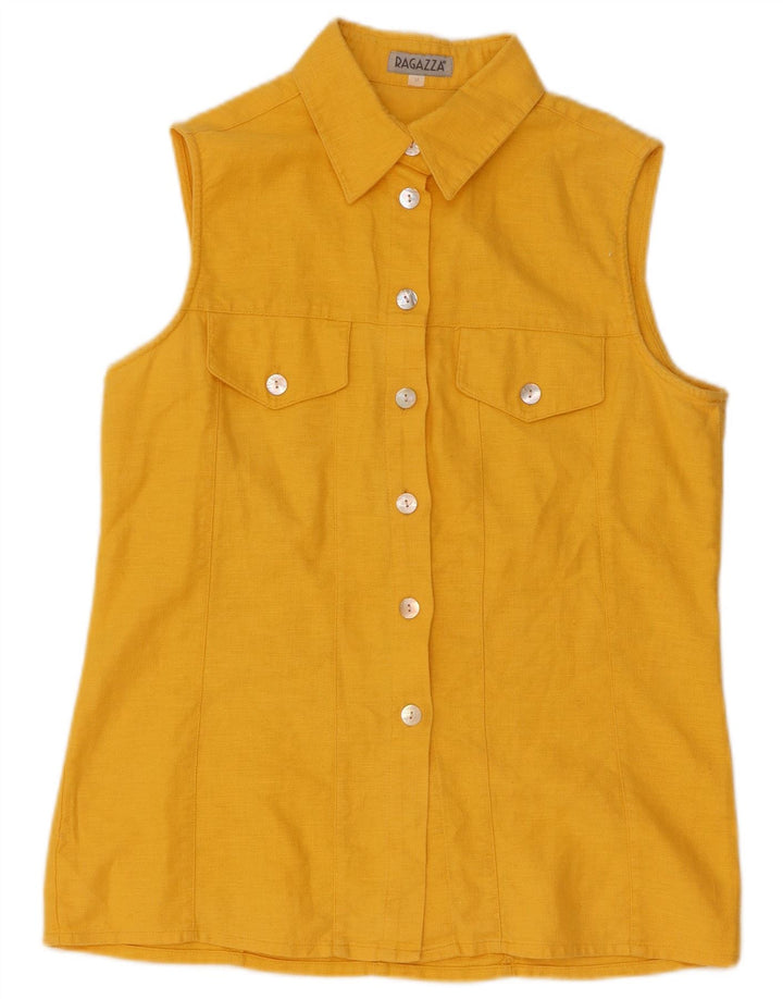 Blusa feminina sem mangas Ragazza Reino Unido 12 amarelo médio