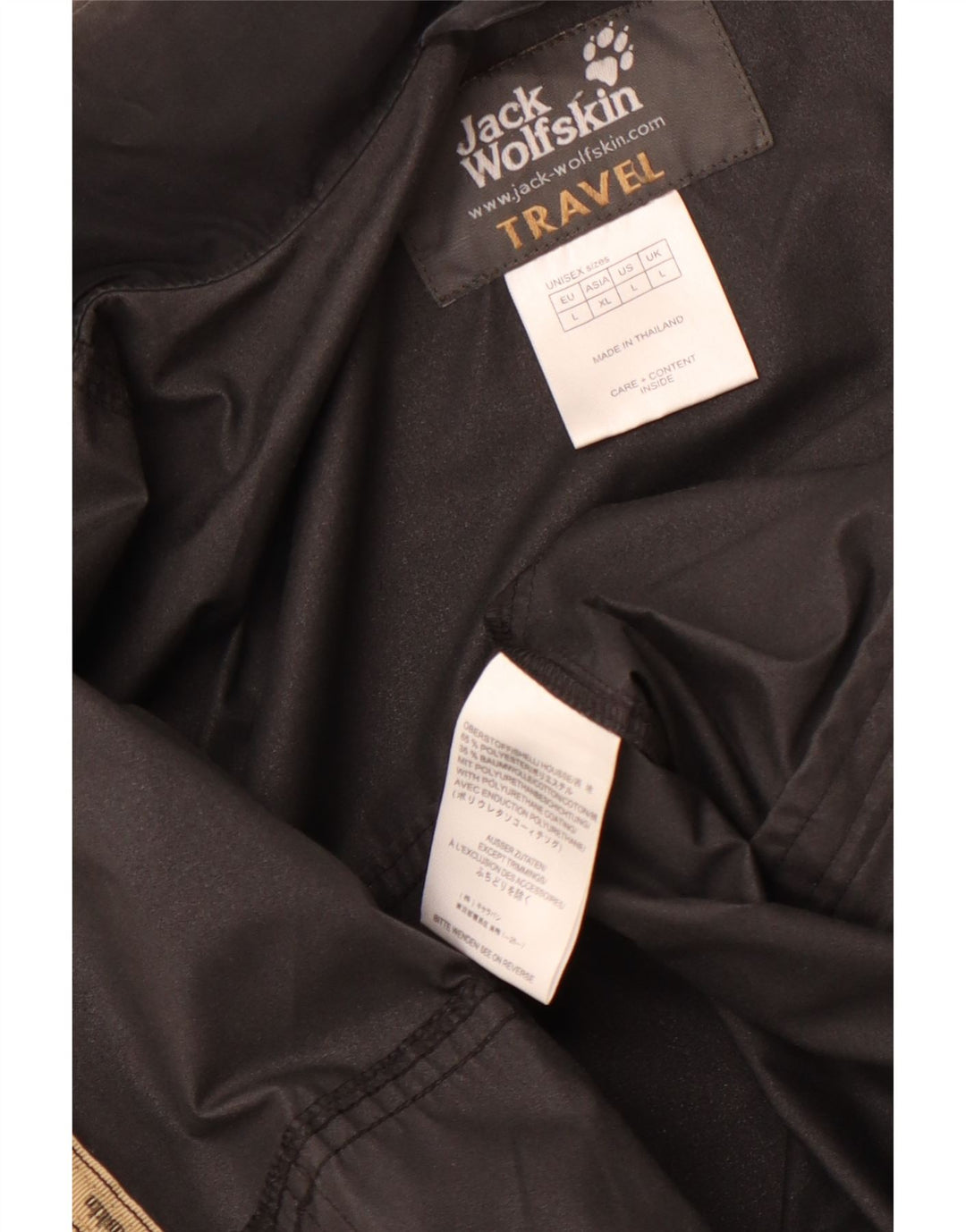 Jaqueta de chuva masculina Jack Wolfskin Reino Unido 40 grande poliéster preto