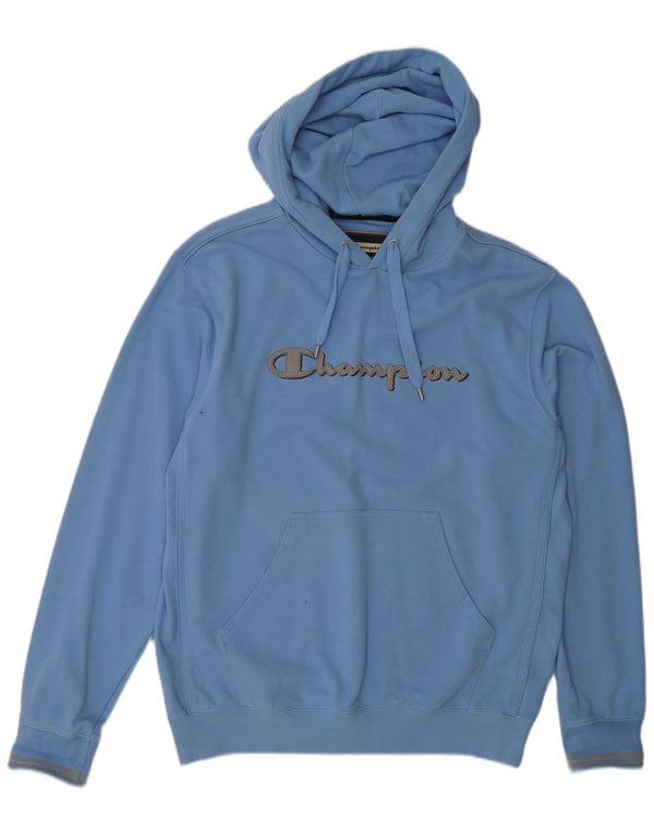 Jumper com capuz gráfico masculino Champion XL azul algodão