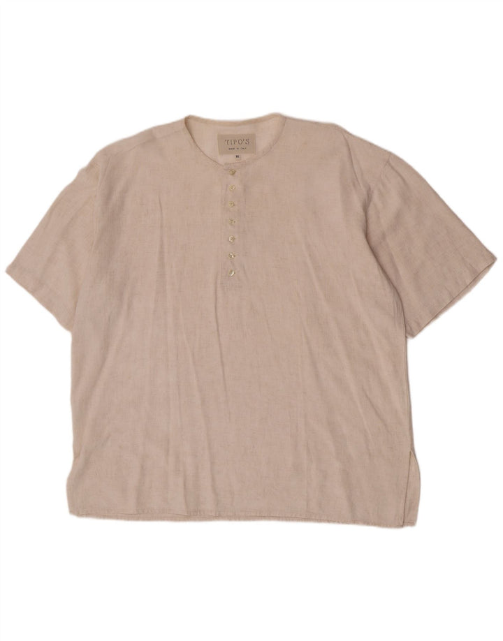 Camisa pulôver masculina de manga curta Tipo'S XL bege viscose