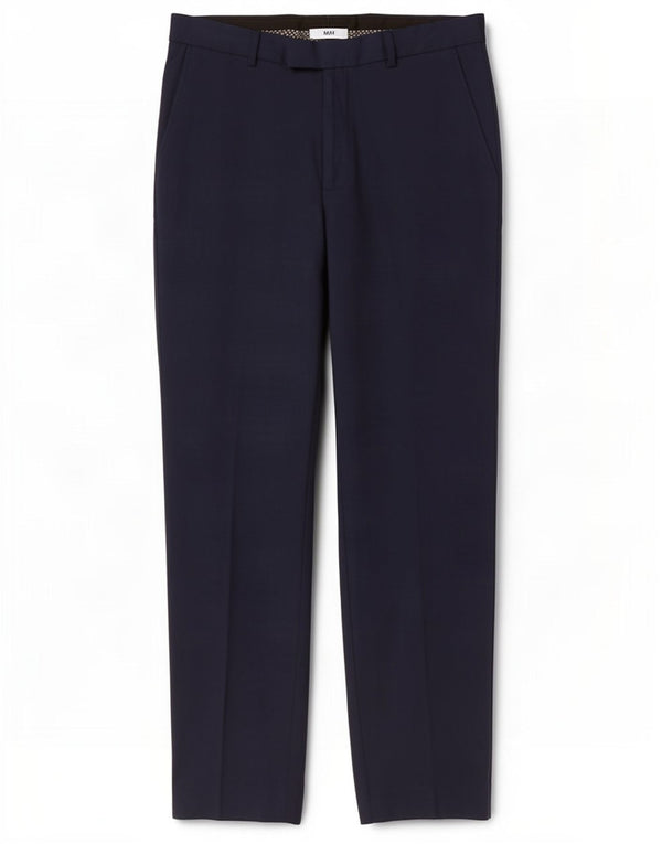 Calça masculina Marks & Spencer Slim Suit W32 L31 azul marinho poliéster