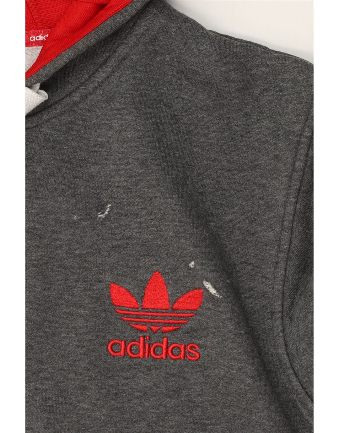 Adidas masculino zip moletom com capuz grande algodão cinza