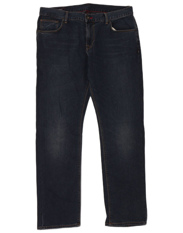 Jeans retos masculinos Tommy Hilfiger W36 L32 algodão azul marinho