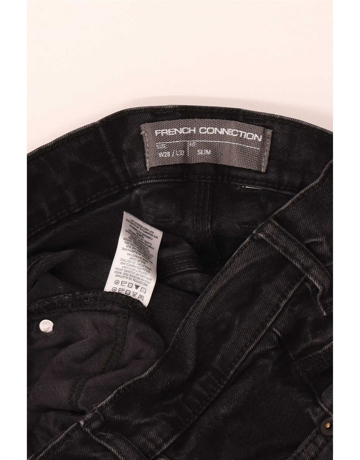 French Connection Masculino Slim Jeans W28 L32 Algodão Preto